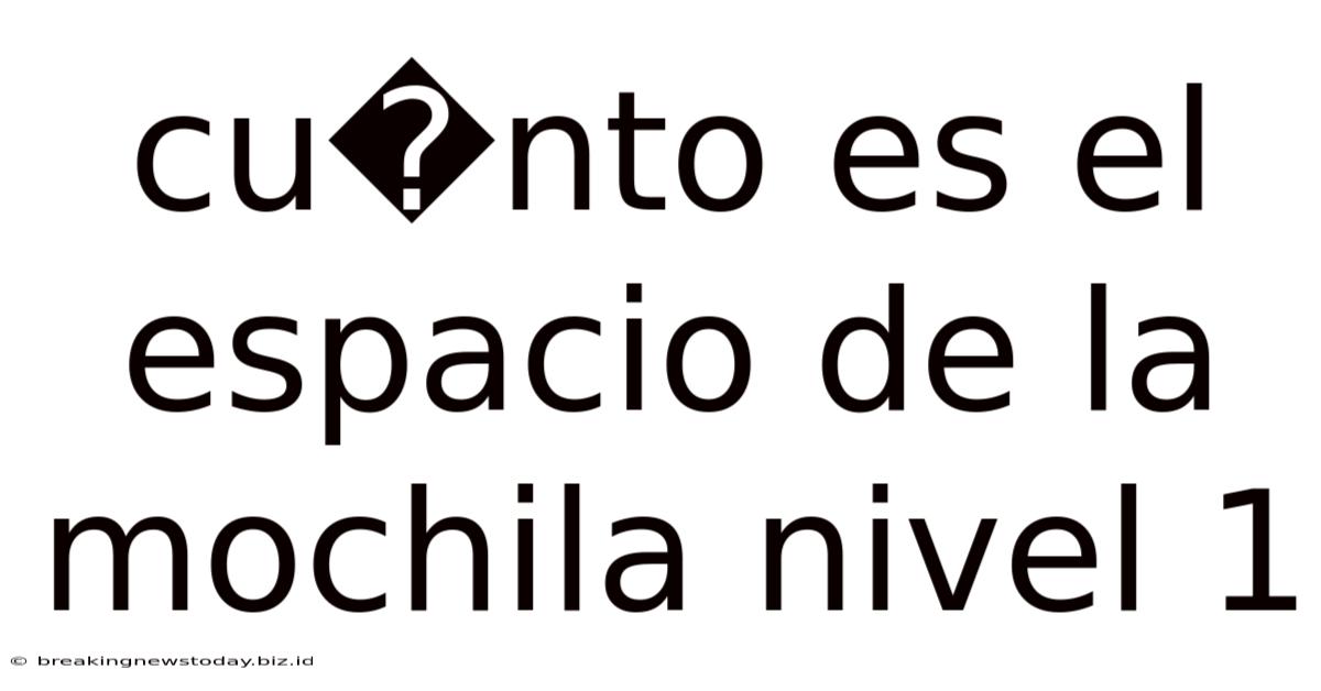 Cu�nto Es El Espacio De La Mochila Nivel 1