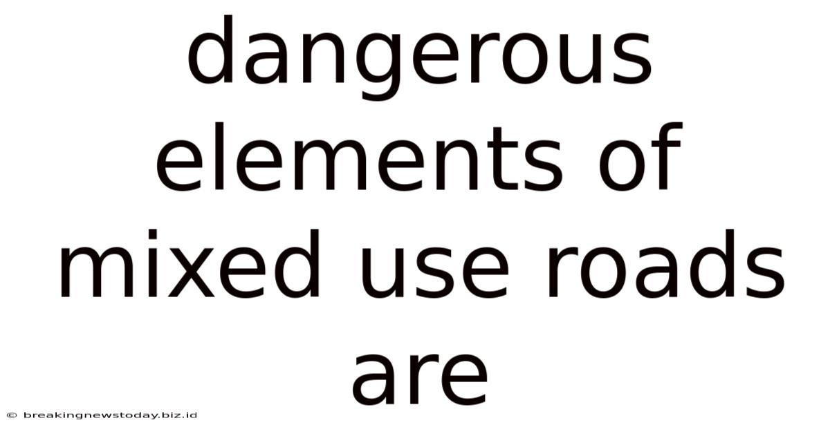 Dangerous Elements Of Mixed Use Roads Are