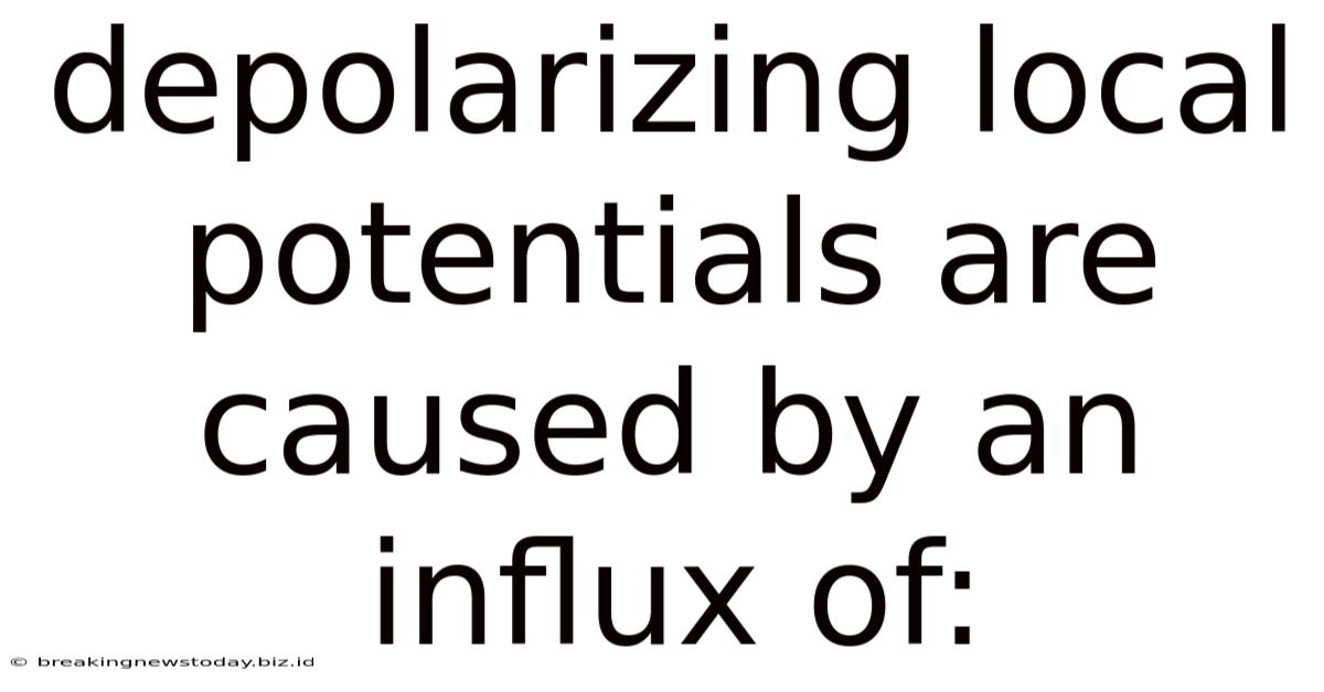 Depolarizing Local Potentials Are Caused By An Influx Of: