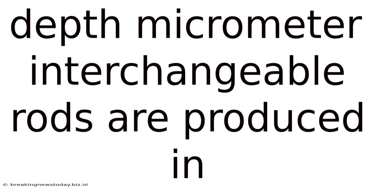 Depth Micrometer Interchangeable Rods Are Produced In