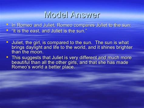 Did Romeo Compare Juliet To The Son