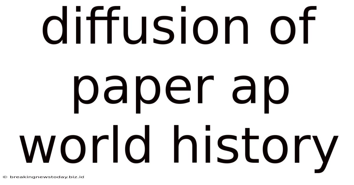 Diffusion Of Paper Ap World History