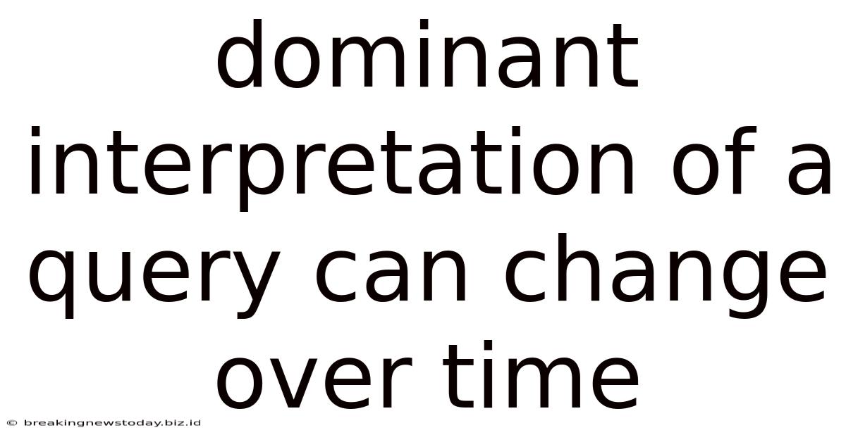 Dominant Interpretation Of A Query Can Change Over Time