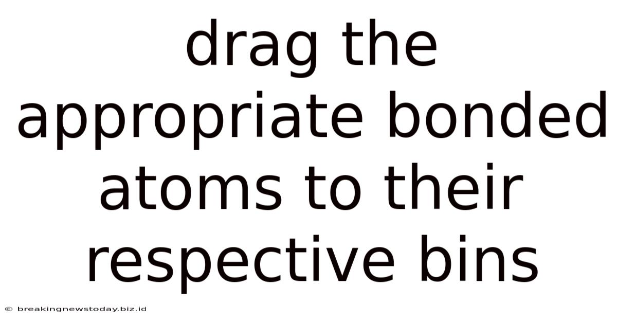 Drag The Appropriate Bonded Atoms To Their Respective Bins