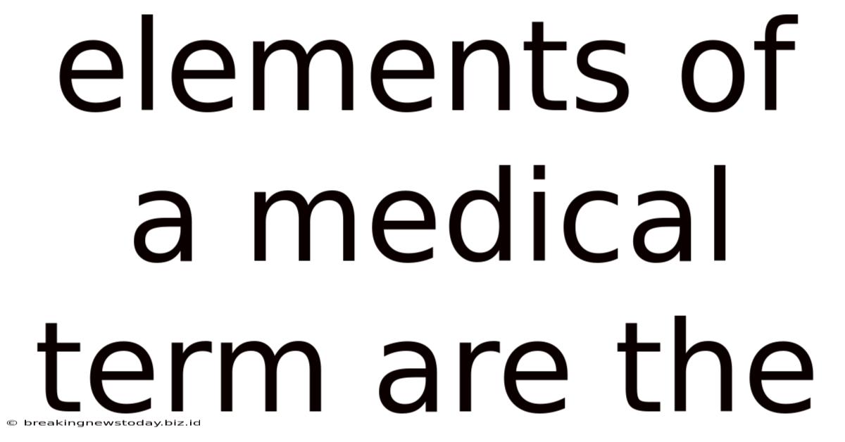 Elements Of A Medical Term Are The