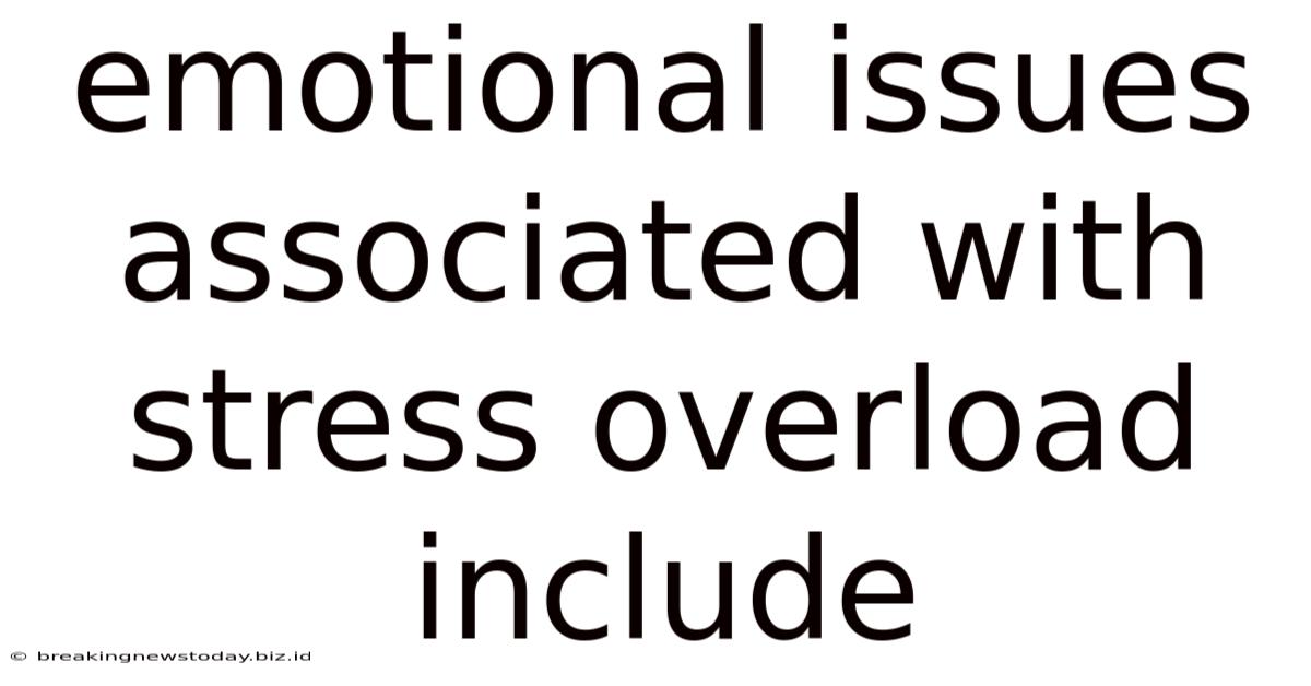 Emotional Issues Associated With Stress Overload Include