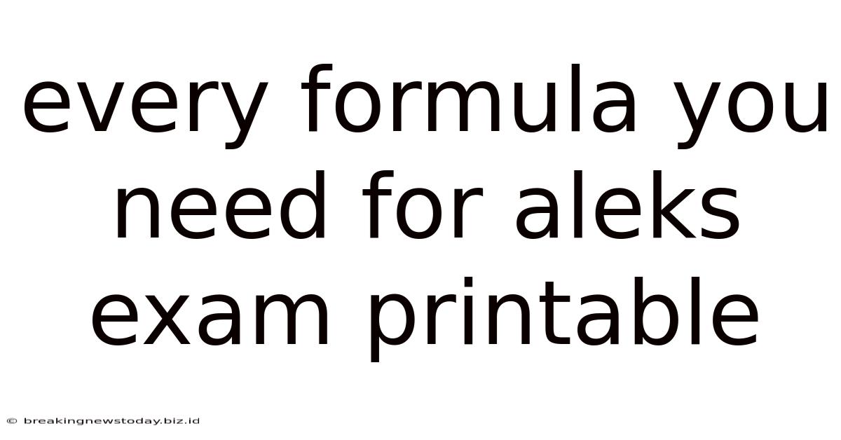 Every Formula You Need For Aleks Exam Printable