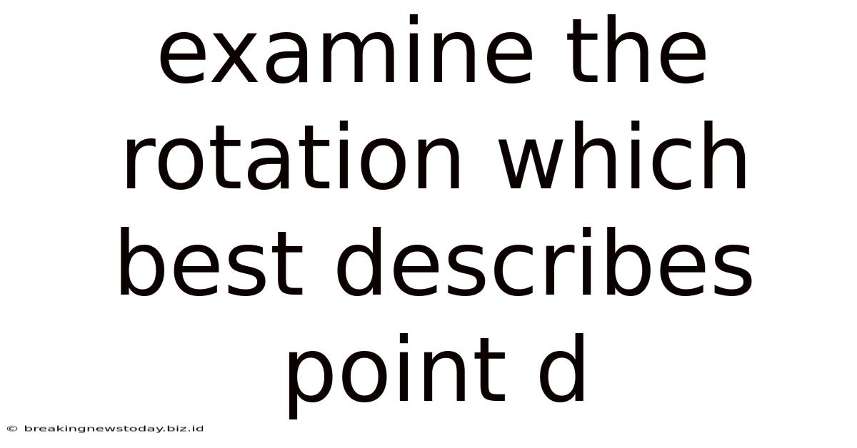 Examine The Rotation Which Best Describes Point D