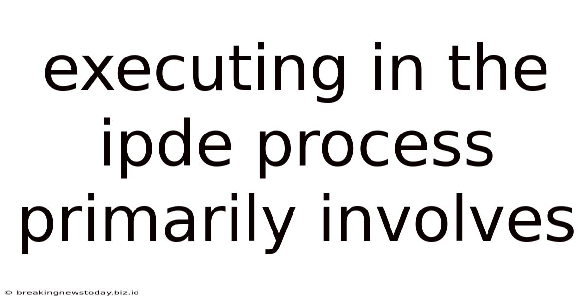 Executing In The Ipde Process Primarily Involves