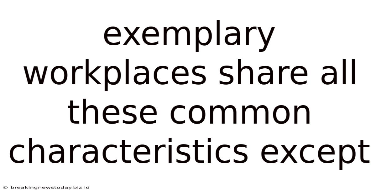 Exemplary Workplaces Share All These Common Characteristics Except