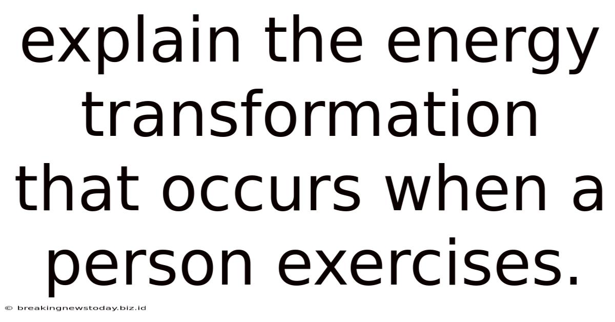 Explain The Energy Transformation That Occurs When A Person Exercises.