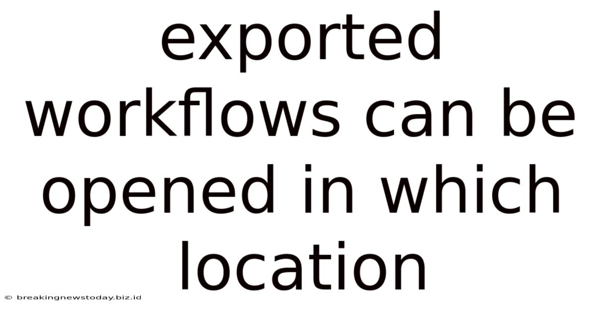 Exported Workflows Can Be Opened In Which Location