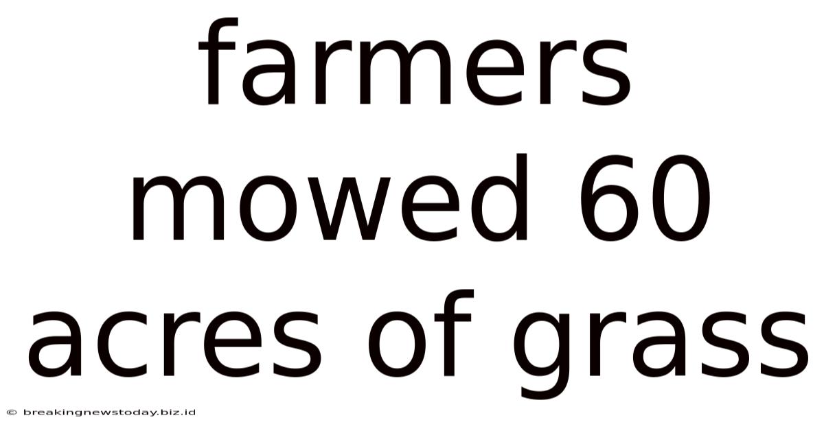 Farmers Mowed 60 Acres Of Grass