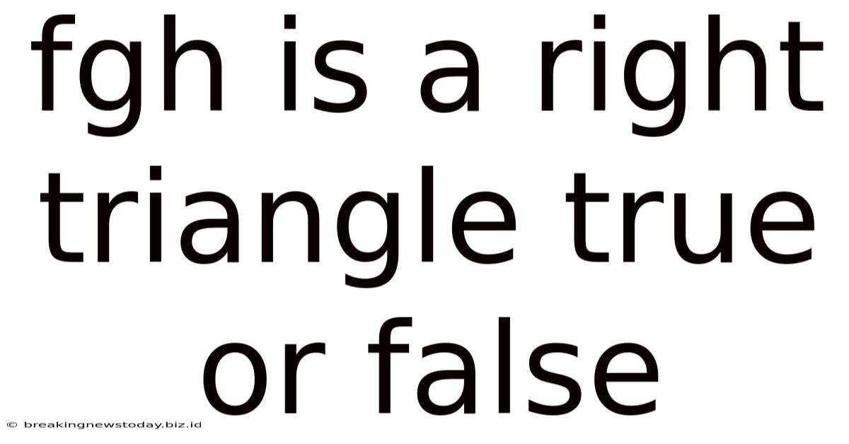 Fgh Is A Right Triangle True Or False