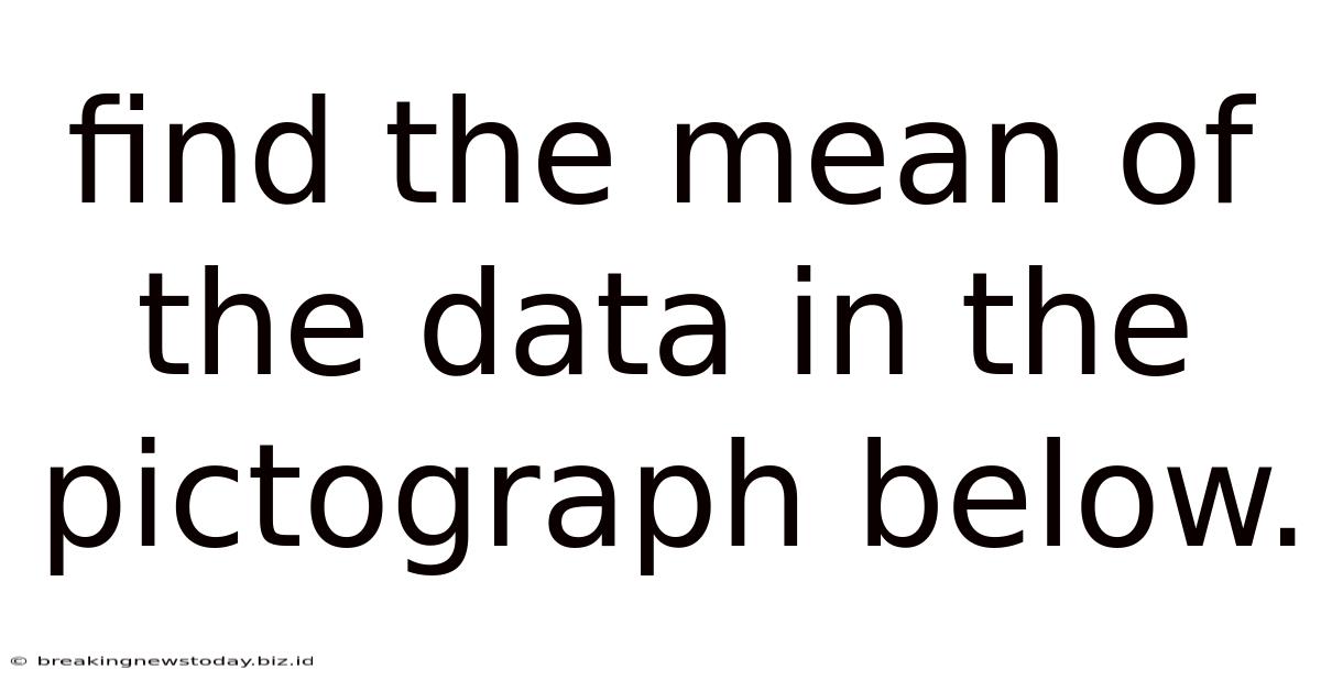 Find The Mean Of The Data In The Pictograph Below.