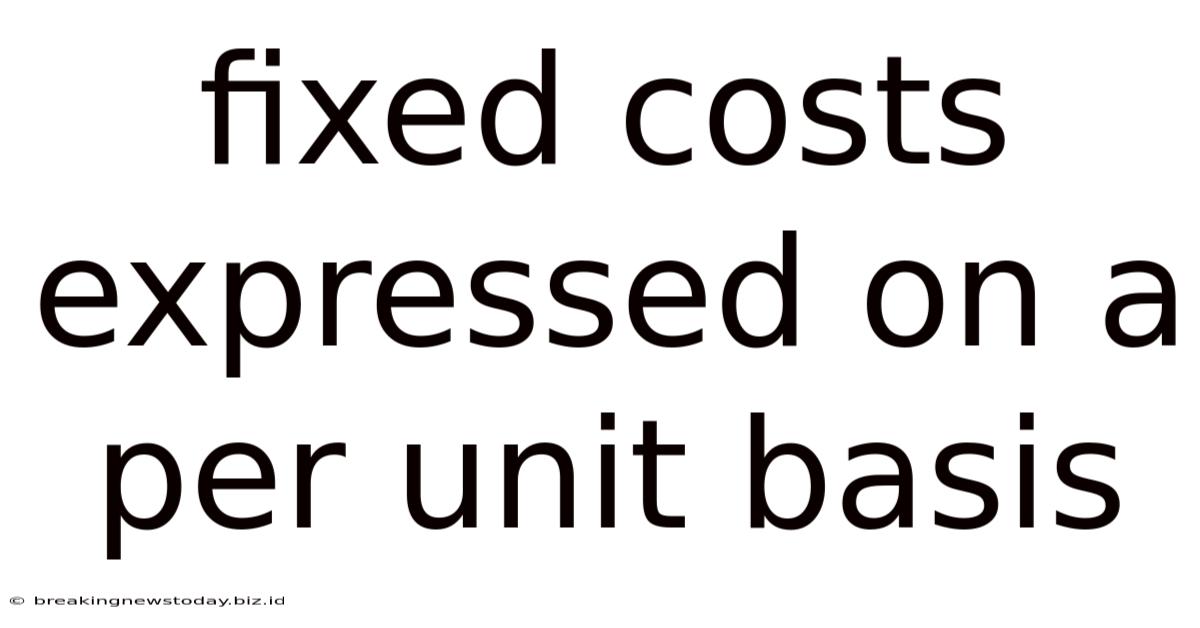 Fixed Costs Expressed On A Per Unit Basis