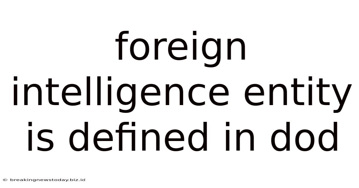 Foreign Intelligence Entity Is Defined In Dod