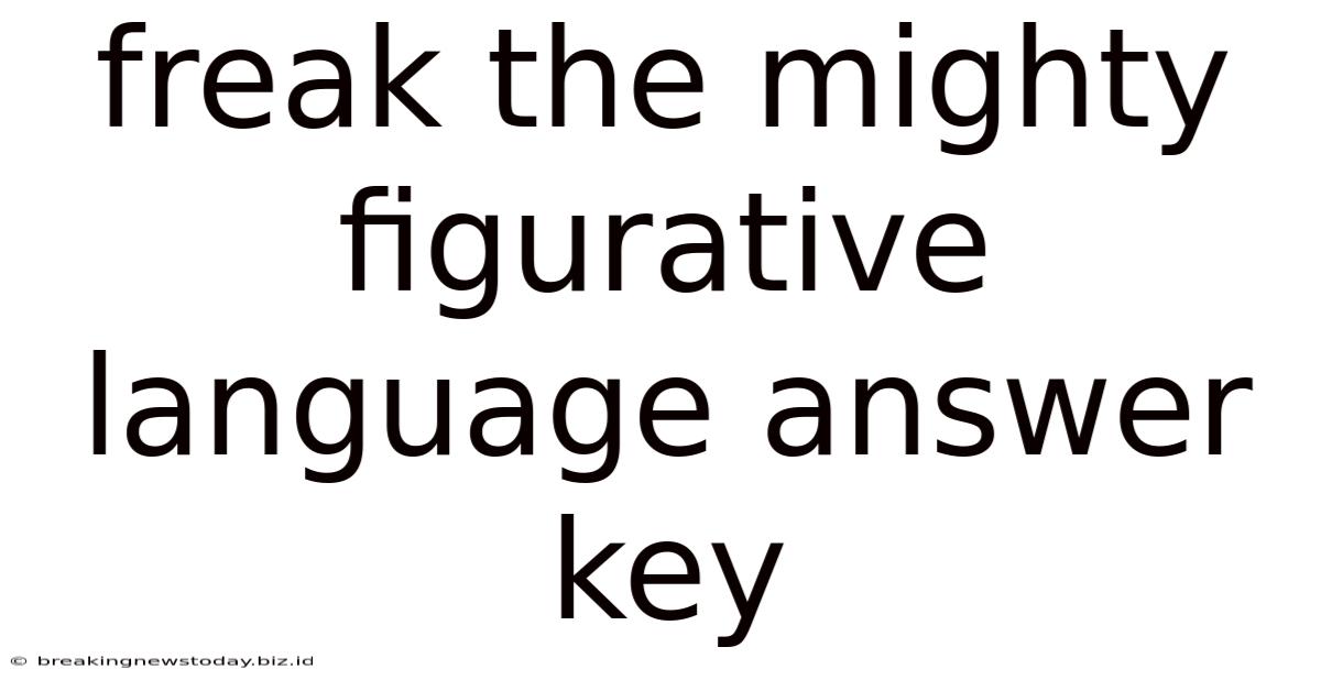 Freak The Mighty Figurative Language Answer Key