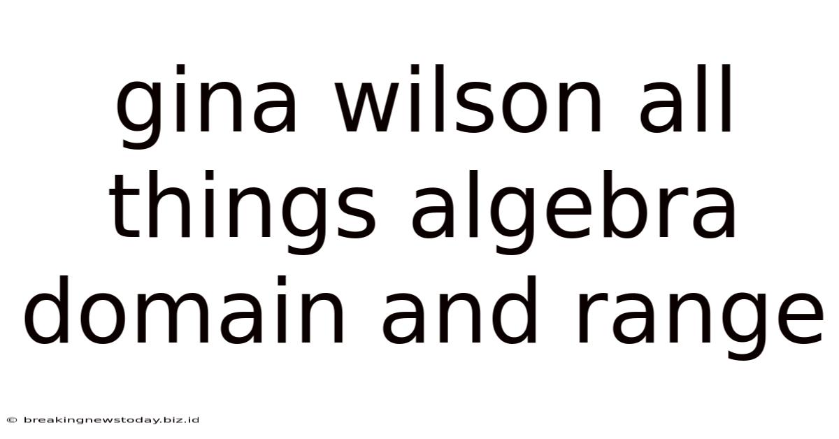 Gina Wilson All Things Algebra Domain And Range