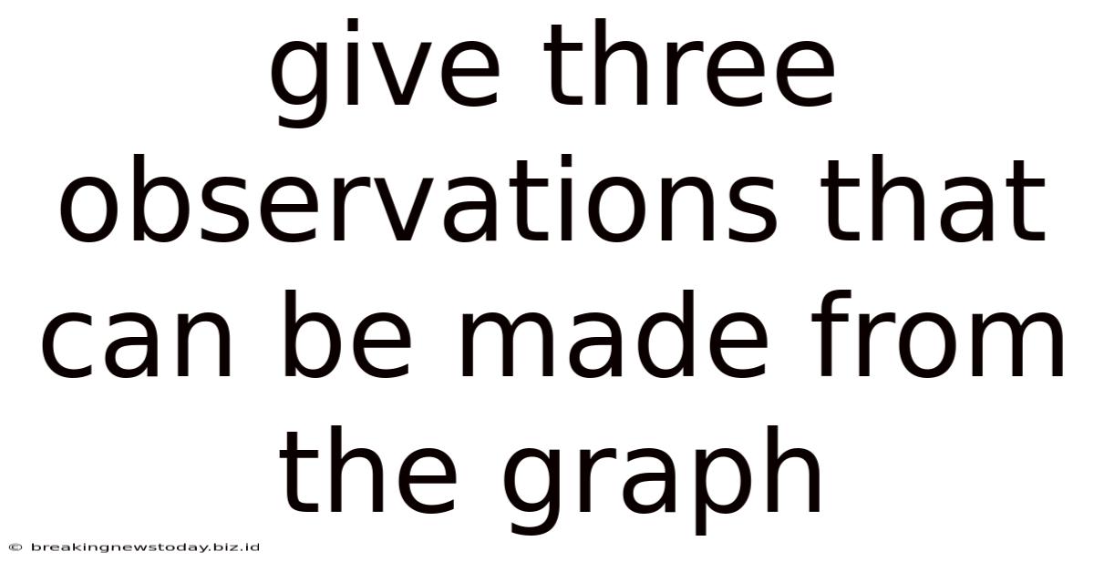 Give Three Observations That Can Be Made From The Graph