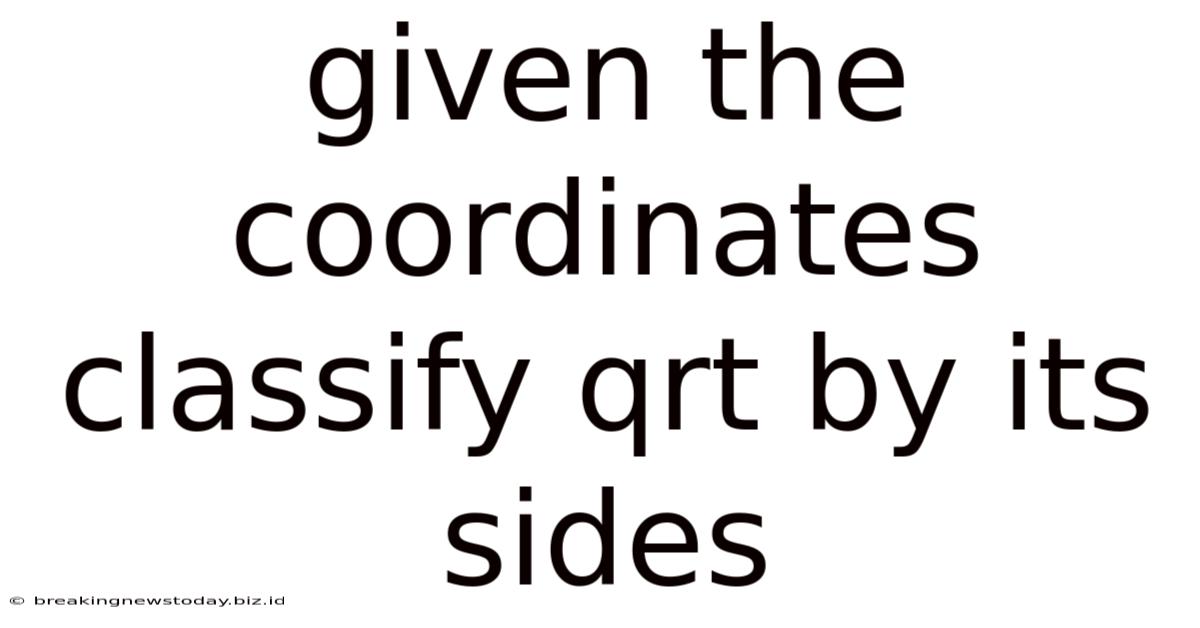 Given The Coordinates Classify Qrt By Its Sides