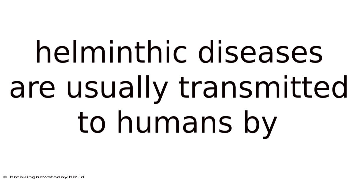Helminthic Diseases Are Usually Transmitted To Humans By