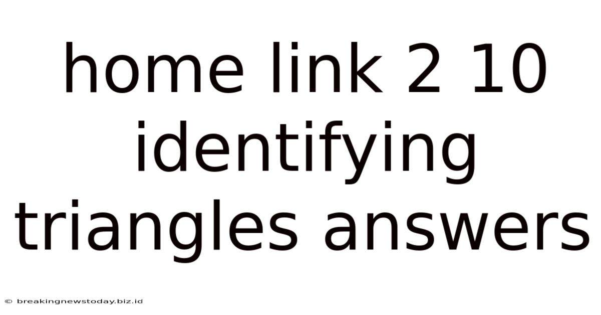 Home Link 2 10 Identifying Triangles Answers