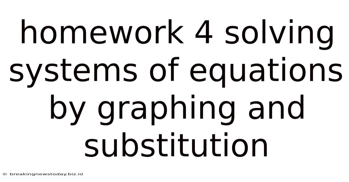 Homework 4 Solving Systems Of Equations By Graphing And Substitution
