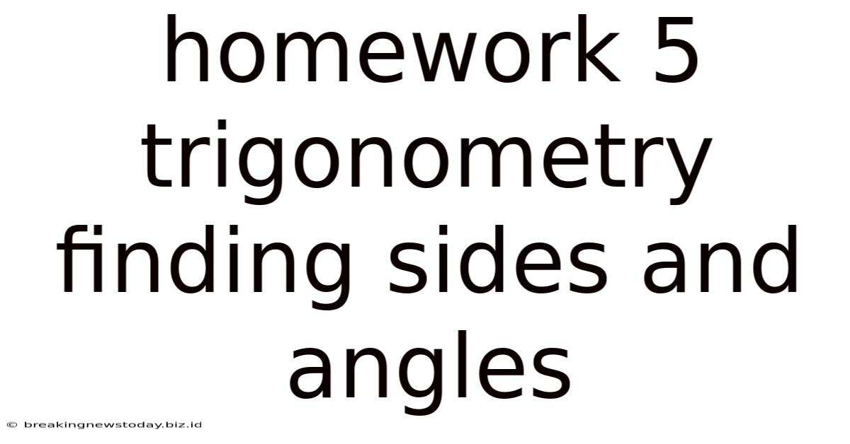 Homework 5 Trigonometry Finding Sides And Angles