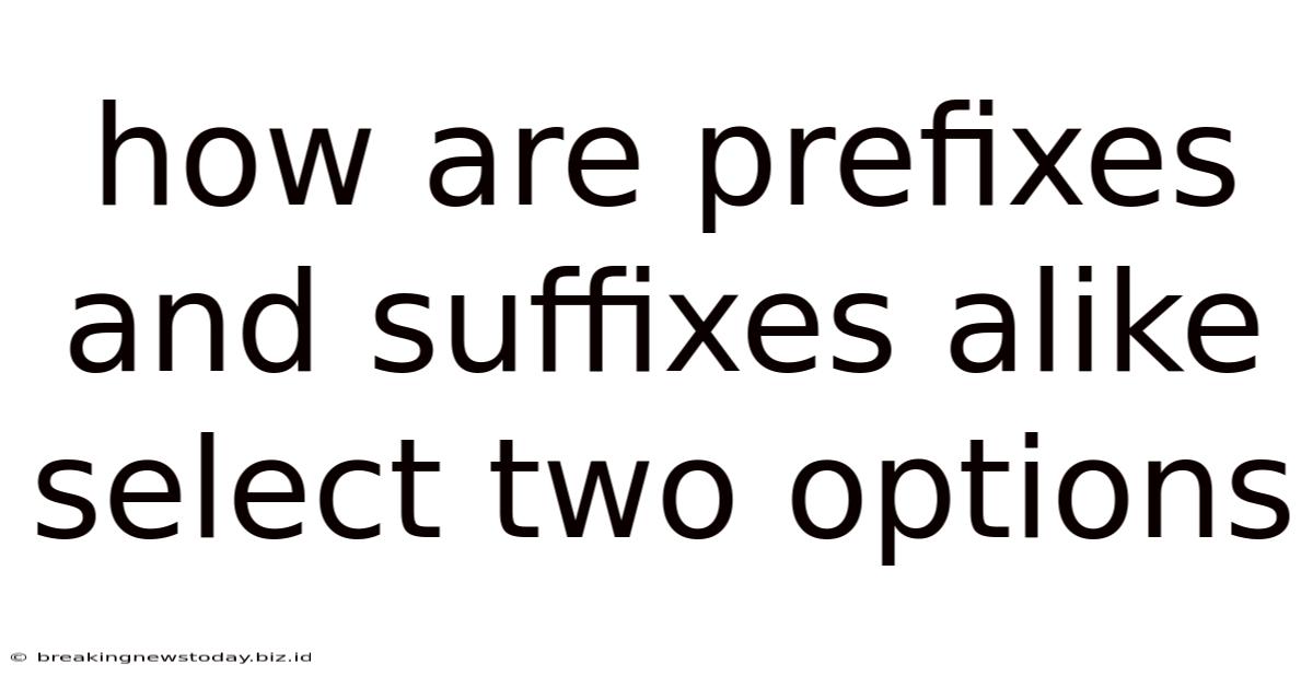 How Are Prefixes And Suffixes Alike Select Two Options