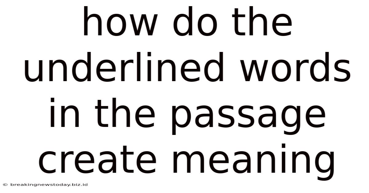 How Do The Underlined Words In The Passage Create Meaning