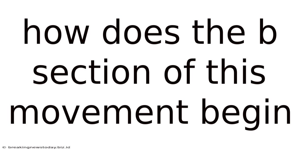 How Does The B Section Of This Movement Begin