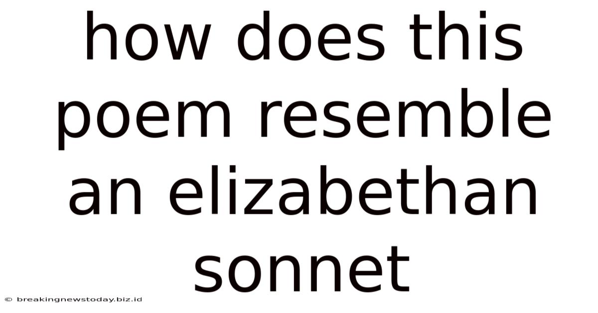 How Does This Poem Resemble An Elizabethan Sonnet
