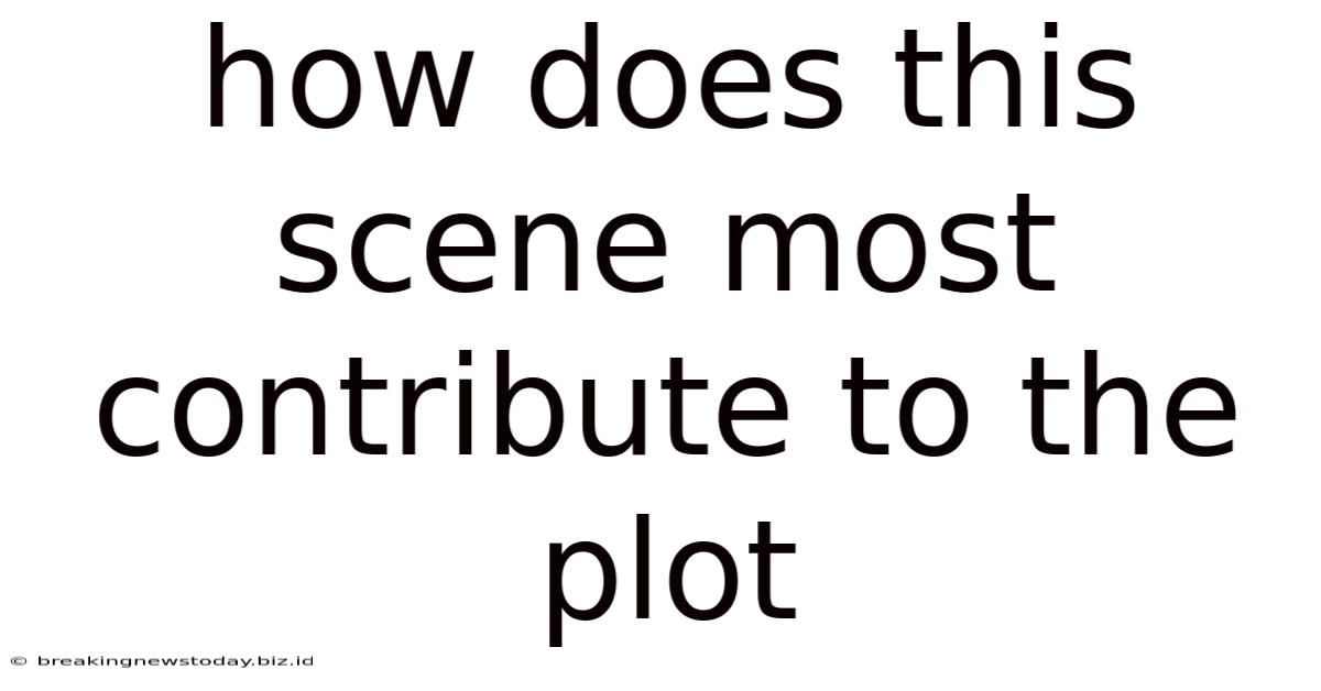 How Does This Scene Most Contribute To The Plot