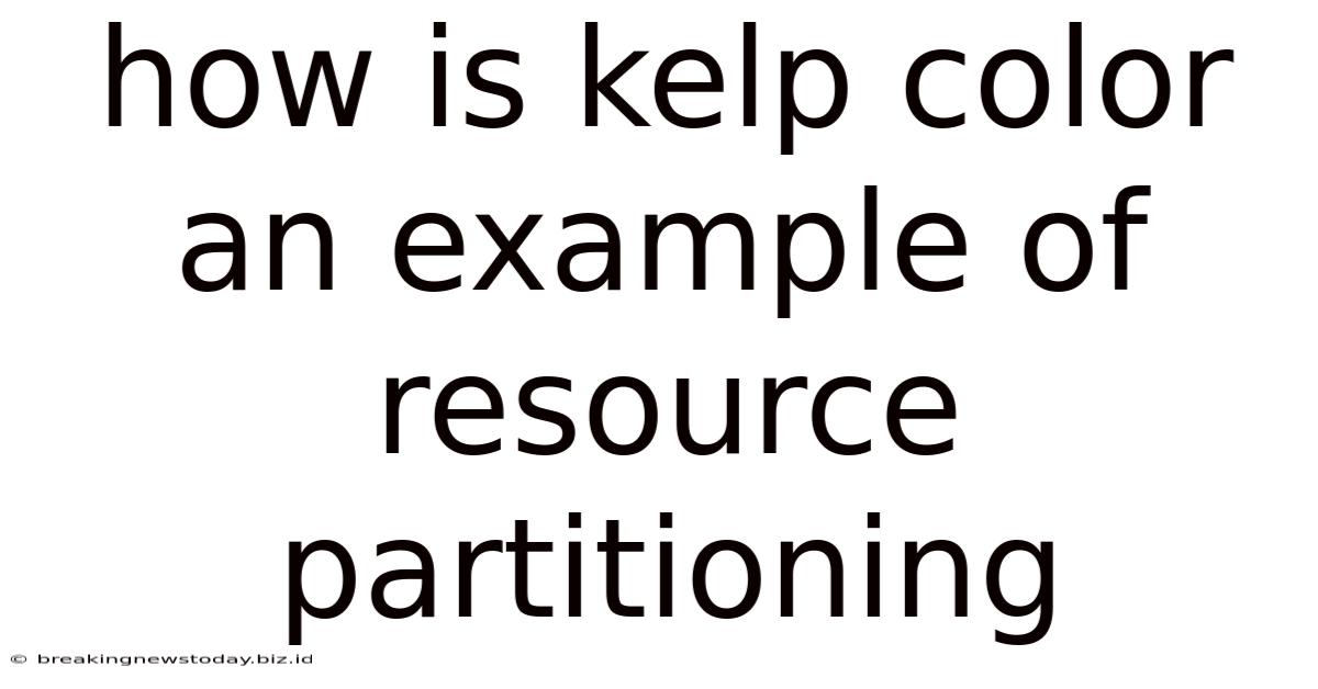 How Is Kelp Color An Example Of Resource Partitioning