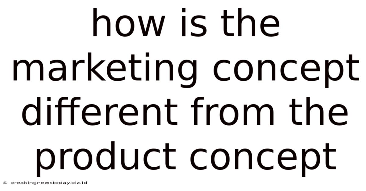 How Is The Marketing Concept Different From The Product Concept