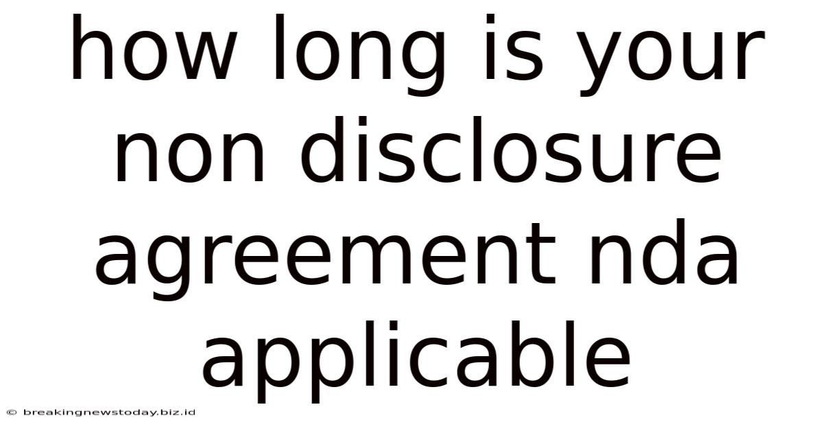 How Long Is Your Non Disclosure Agreement Nda Applicable