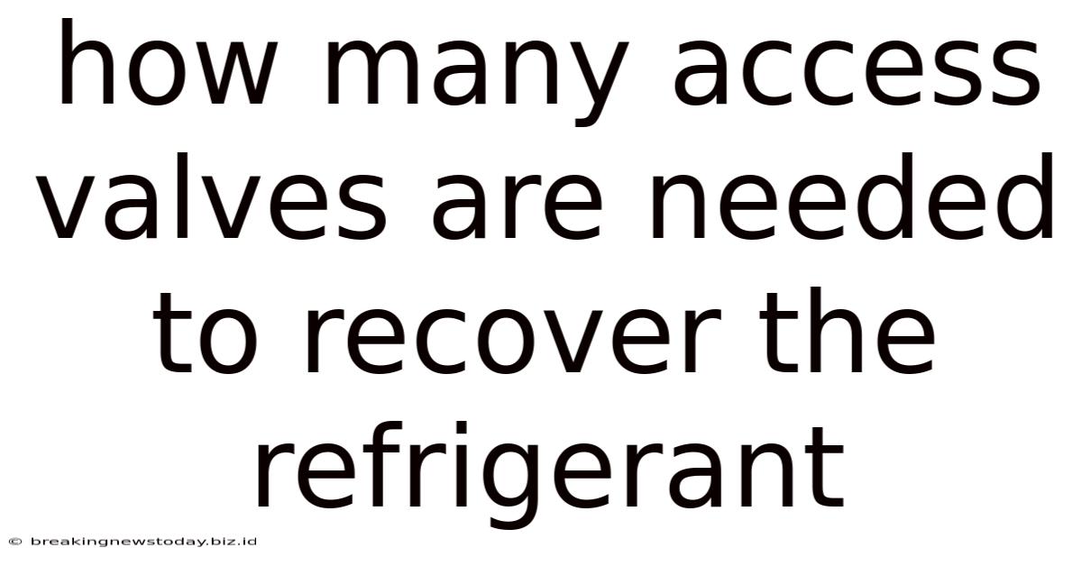 How Many Access Valves Are Needed To Recover The Refrigerant