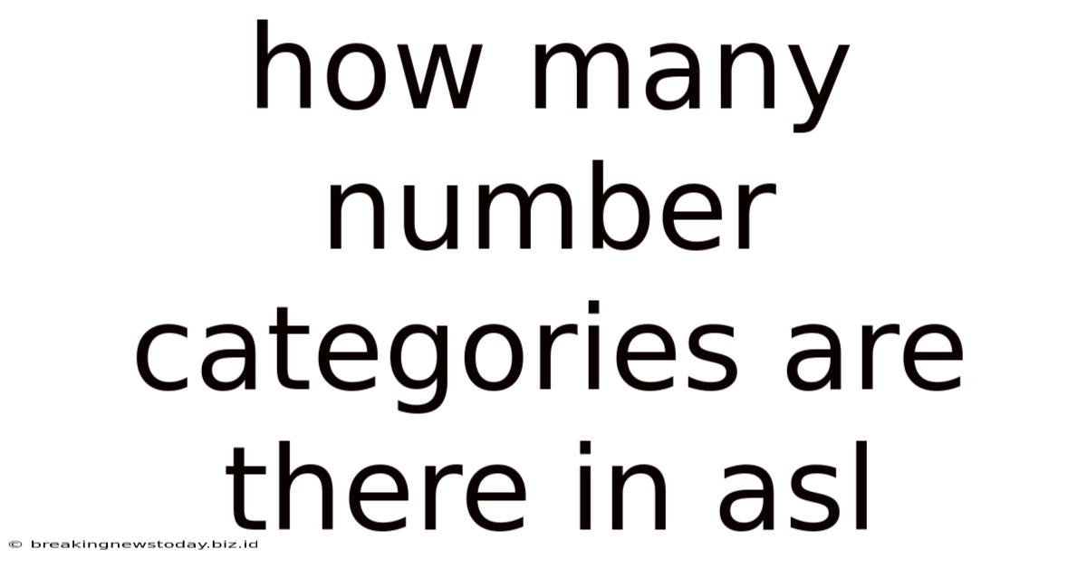 How Many Number Categories Are There In Asl