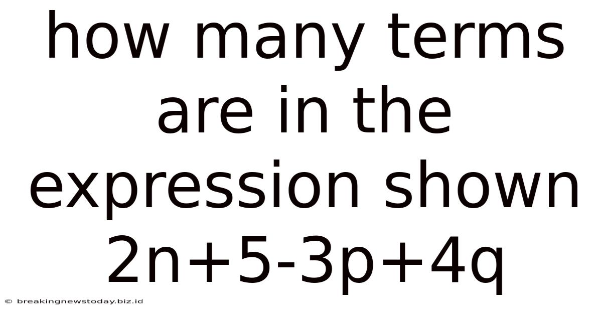 How Many Terms Are In The Expression Shown 2n+5-3p+4q