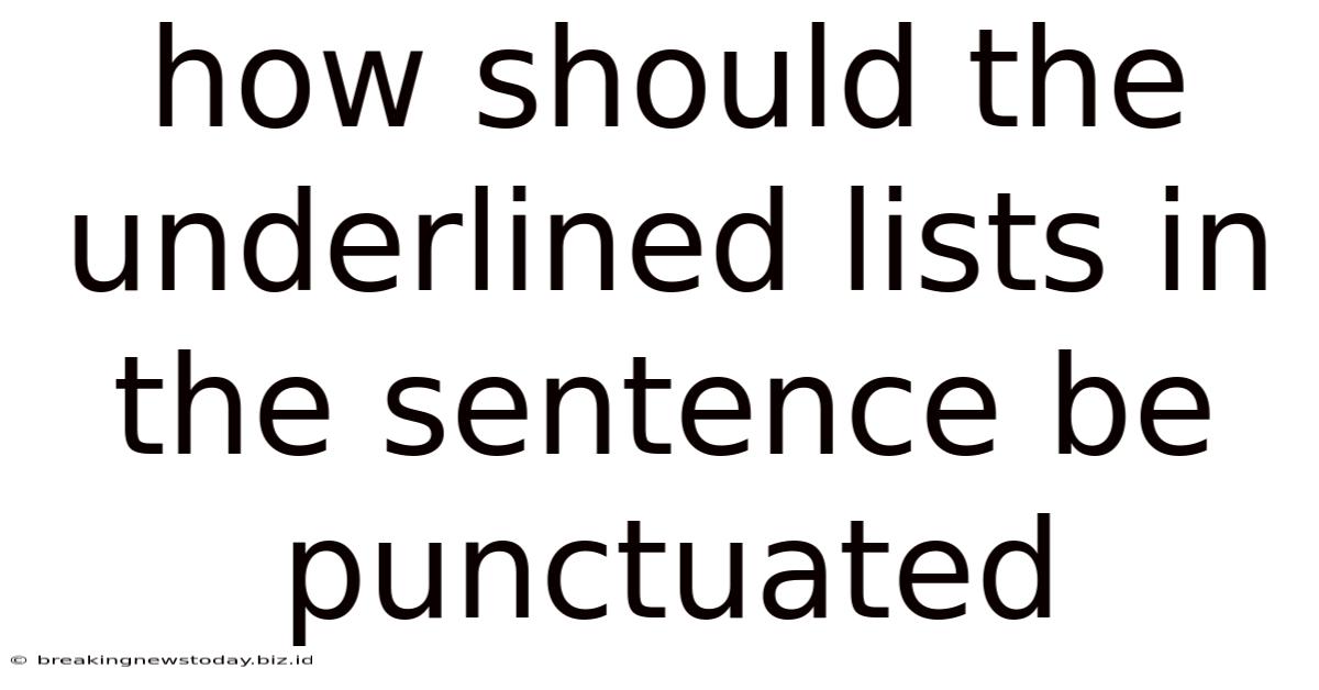 How Should The Underlined Lists In The Sentence Be Punctuated