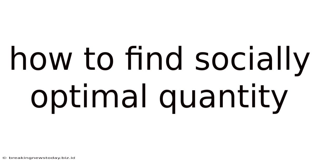 How To Find Socially Optimal Quantity