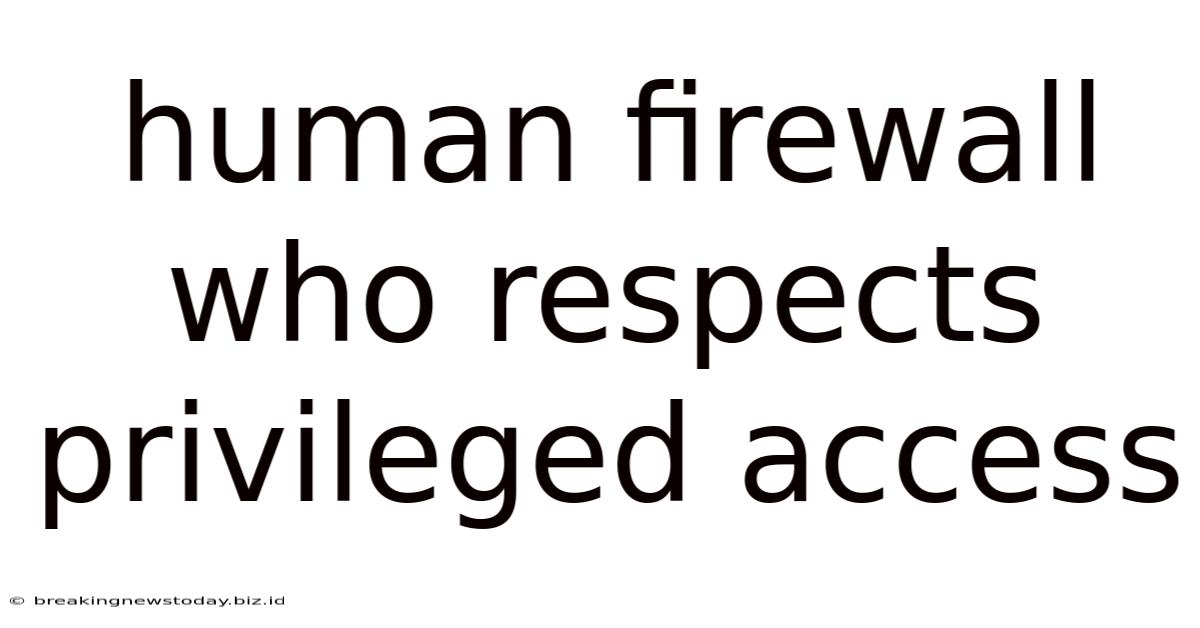 Human Firewall Who Respects Privileged Access