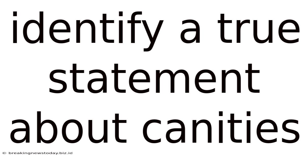 Identify A True Statement About Canities