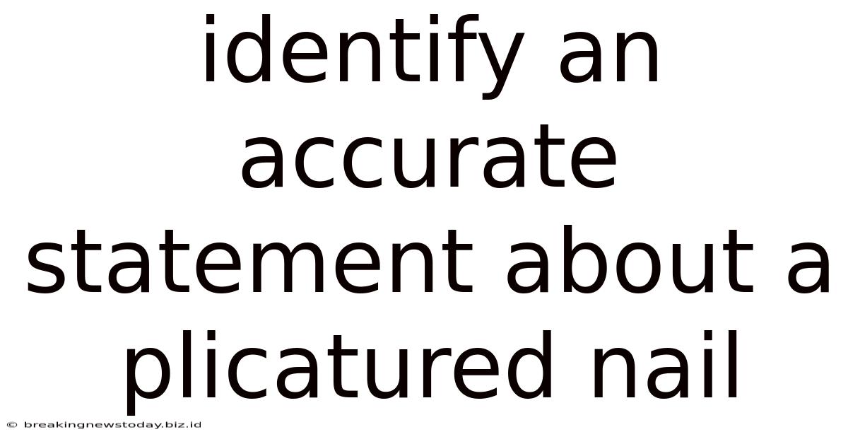 Identify An Accurate Statement About A Plicatured Nail