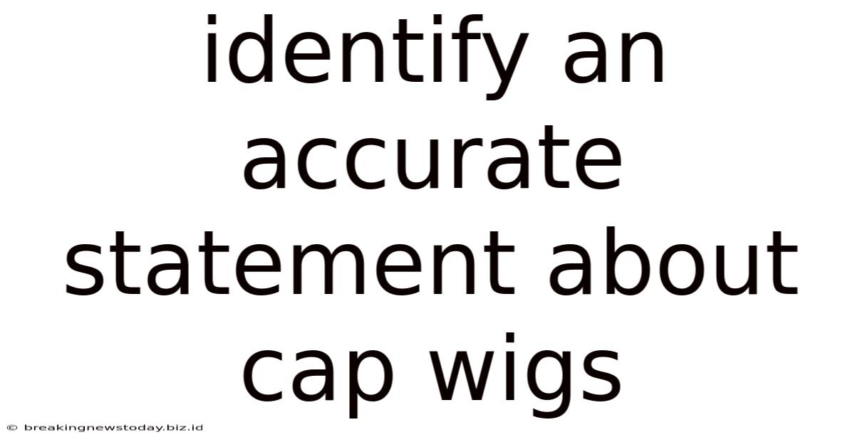 Identify An Accurate Statement About Cap Wigs