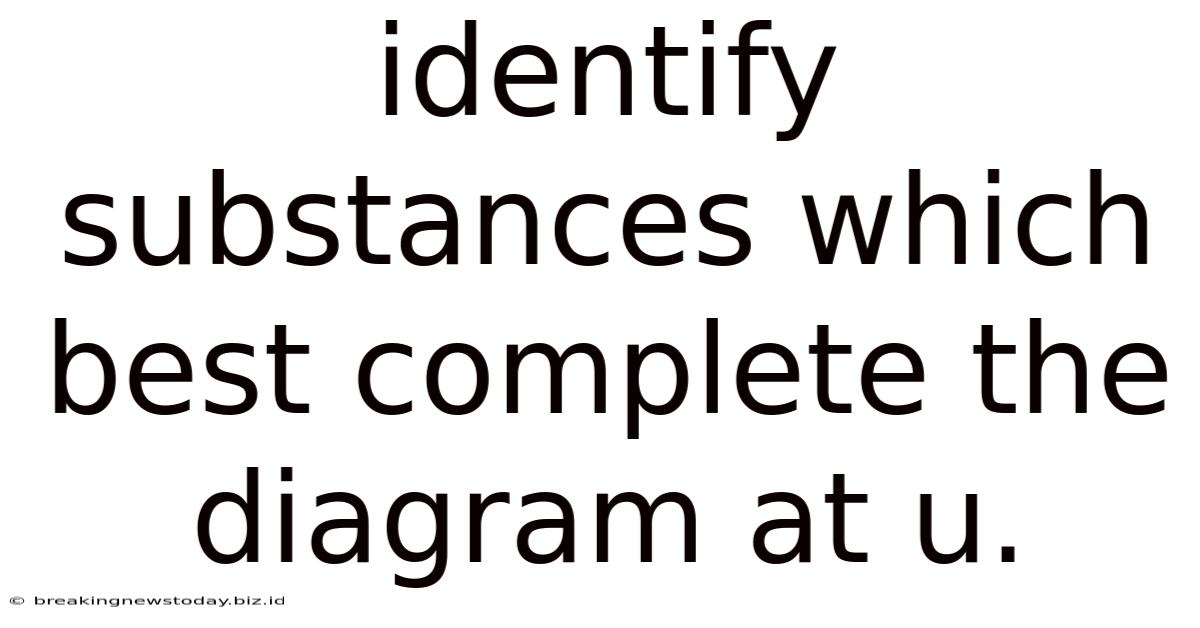 Identify Substances Which Best Complete The Diagram At U.