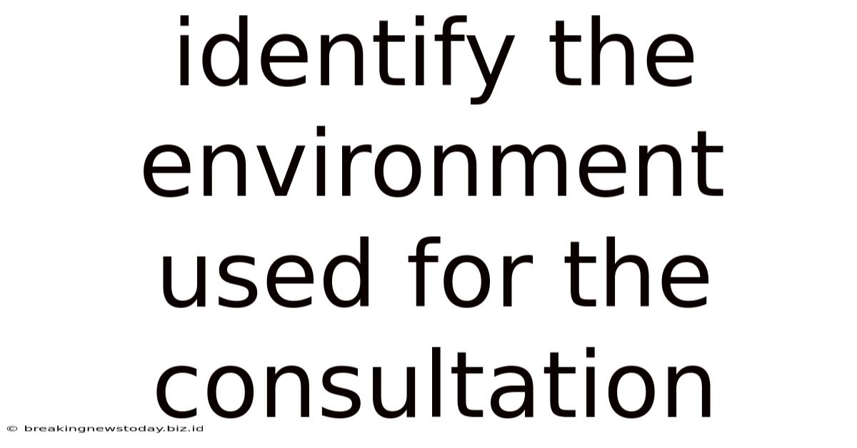 Identify The Environment Used For The Consultation