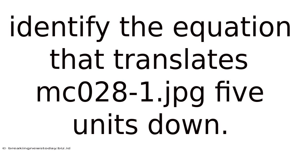 Identify The Equation That Translates Mc028-1.jpg Five Units Down.