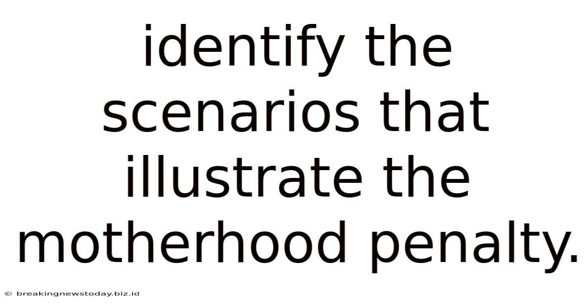 Identify The Scenarios That Illustrate The Motherhood Penalty.